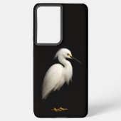 Black 4 Luxe Galaxy S21 Plus, Elegant Snowy Egret Samsung Galaxy Hoesje (Achterkant)