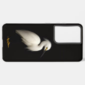 Black 4 Luxe Galaxy S21 Plus, Elegant Snowy Egret Samsung Galaxy Hoesje (Achterkant horizontaal)