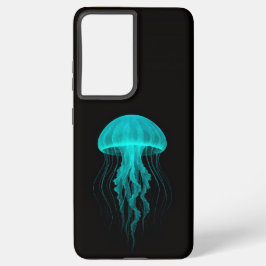 Black 4 Luxe Galaxy S21 Plus, Green Jellyfish Samsung Galaxy Hoesje