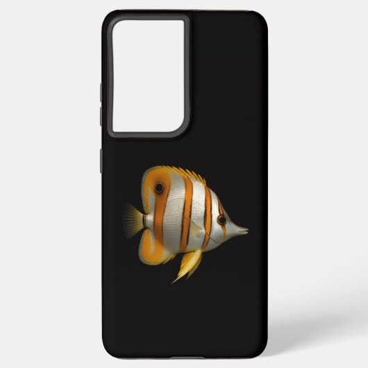 Black 4 Luxe Galaxy S21 Plus, Reef Buttterflyfish Samsung Galaxy Hoesje (Achterkant)