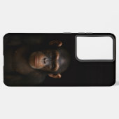 Black 4 Luxe Galaxy S21 Plus, Serene Chimpanzee Samsung Galaxy Hoesje (Achterkant horizontaal)