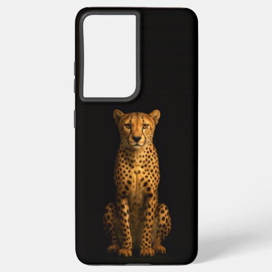 Black 4 Luxe Galaxy S21 Plus, Sleek Cheetah Samsung Galaxy Hoesje (Achterkant)