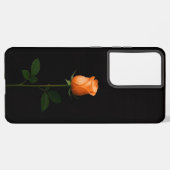 Black 4 Luxe Galaxy S21 Plus, Sunset Orange Rose Samsung Galaxy Hoesje (Achterkant horizontaal)