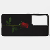 Black 4 Luxe Galaxy S21 Plus, Velvet Red Rose Samsung Galaxy Hoesje (Achterkant horizontaal)