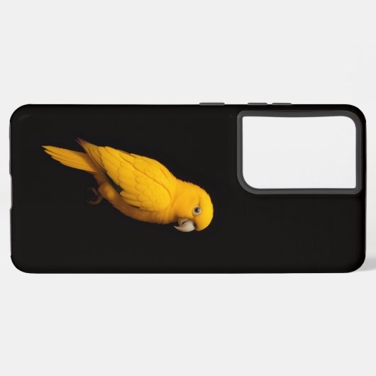 Black 4 Luxe Galaxy S21 Ultra, Golden Parakeet Samsung Galaxy Hoesje (Linkerkant)