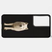 Black 4 Luxe Galaxy S21 Ultra, Ivory Arctic Wolf Samsung Galaxy Hoesje (Linkerkant)