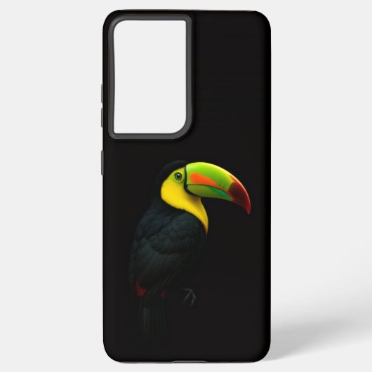 Black 4 Luxe Galaxy S21 Ultra, Keel Billed Tucan Samsung Galaxy Hoesje (Achterkant)