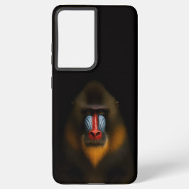Black 4 Luxe Galaxy S21 Ultra, Mandrill Monkey Samsung Galaxy Hoesje