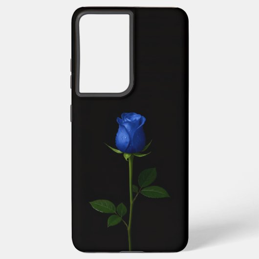 Black 4 Luxe Galaxy S21 Ultra, Midnight Blue Rose Samsung Galaxy Hoesje (Achterkant)