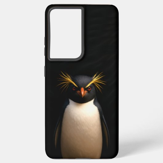 Black 4 Luxe Galaxy S21 Ultra, Rockhopper Penguin Samsung Galaxy Hoesje (Achterkant)
