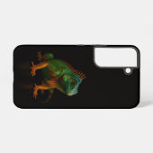 Black 4 Luxe Galaxy S22 Case, Green Iguana Samsung Galaxy Hoesje (Achterkant horizontaal)