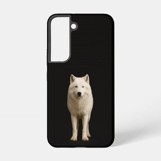 Black 4 Luxe Galaxy S22 Case, Ivory Arctic Wolf Samsung Galaxy Hoesje (Achterkant)