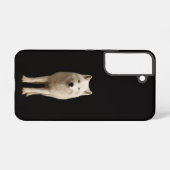 Black 4 Luxe Galaxy S22 Case, Ivory Arctic Wolf Samsung Galaxy Hoesje (Achterkant horizontaal)