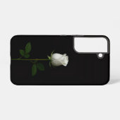 Black 4 Luxe Galaxy S22 Case, Pure White Rose Samsung Galaxy Hoesje (Achterkant horizontaal)