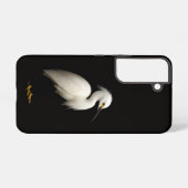 Black 4 Luxe Galaxy S22 Case, Snowy Egret Samsung Galaxy Hoesje (Achterkant horizontaal)