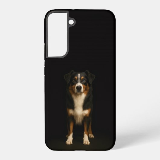 Black 4 Luxe Galaxy S22 Plus, Aussie Shepherd Samsung Galaxy Hoesje (Achterkant)