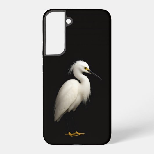 Black 4 Luxe Galaxy S22 Plus, Elegant Snowy Egret Samsung Galaxy Hoesje (Achterkant)