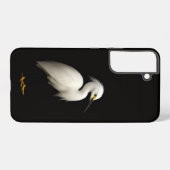 Black 4 Luxe Galaxy S22 Plus, Elegant Snowy Egret Samsung Galaxy Hoesje (Achterkant horizontaal)