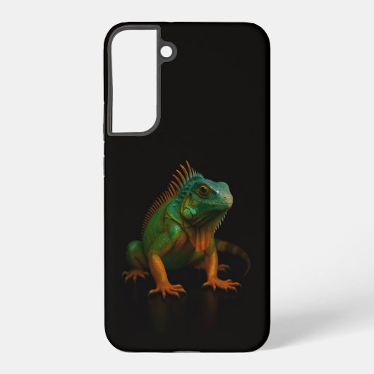 Black 4 Luxe Galaxy S22 Plus, Green Iguana Samsung Galaxy Hoesje (Achterkant)