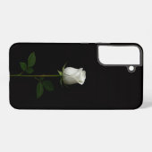 Black 4 Luxe Galaxy S22 Plus, Pure White Rose Samsung Galaxy Hoesje (Achterkant horizontaal)