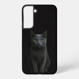 Black 4 Luxe Galaxy S22 Plus, Russian Blue Cat Samsung Galaxy Hoesje
