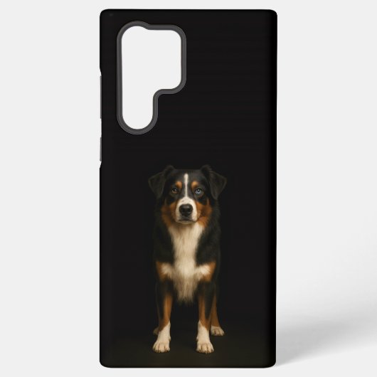 Black 4 Luxe Galaxy S22 Ultra, Aussie Shepherd Samsung Galaxy Hoesje (Achterkant)