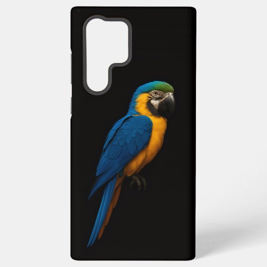 Black 4 Luxe Galaxy S22 Ultra, Blue Yellow Macaw Samsung Galaxy Hoesje (Achterkant)