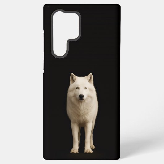 Black 4 Luxe Galaxy S22 Ultra, Ivory Arctic Wolf Samsung Galaxy Hoesje (Achterkant)