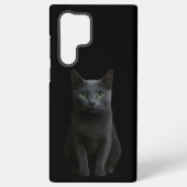 Black 4 Luxe Galaxy S22 Ultra, Russian Blue Cat Samsung Galaxy Hoesje (Achterkant)