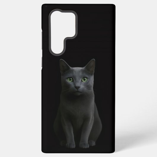 Black 4 Luxe Galaxy S22 Ultra, Russian Blue Cat Samsung Galaxy Hoesje (Achterkant)