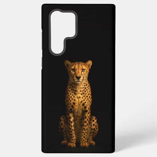 Black 4 Luxe Galaxy S22 Ultra, Sleek Cheetah Samsung Galaxy Hoesje (Achterkant)