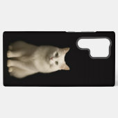 Black 4 Luxe Galaxy S22 Ultra, Turkish Angora Cat Samsung Galaxy Hoesje (Achterkant horizontaal)