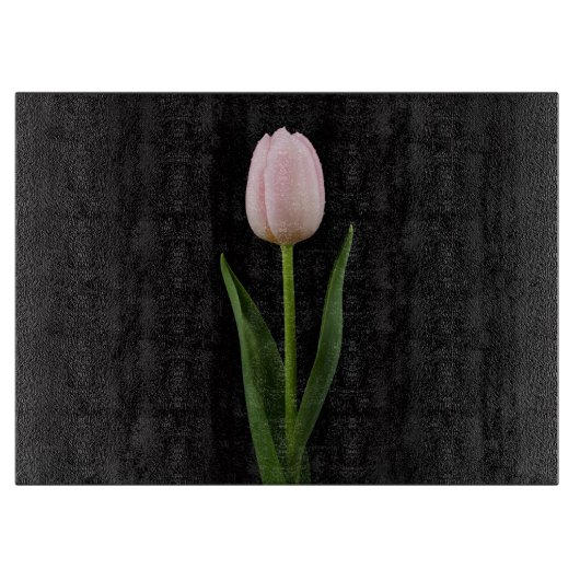 Black 4 Luxe Glass board Blush Pink Tulip Snijplank (Voorkant)