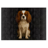Black 4 Luxe Glass board Cavalier Spaniel Snijplank (Voorkant)