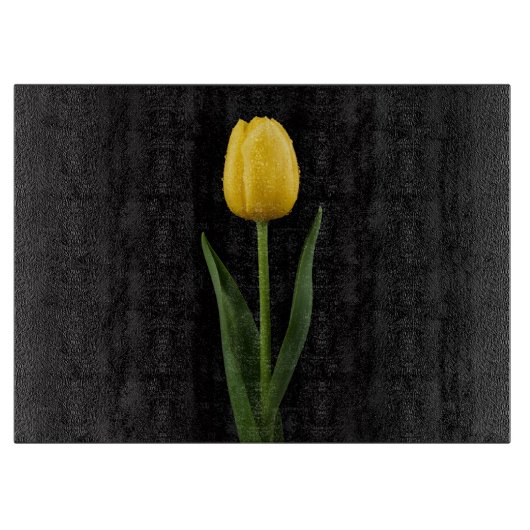 Black 4 Luxe Glass board Golden Yellow Tulip Snijplank (Voorkant)
