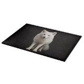 Black 4 Luxe Glass board Ivory Arctic Fox Snijplank (Hoek)
