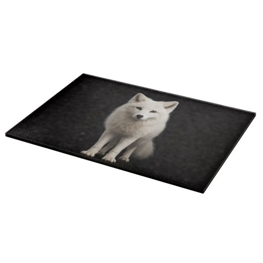 Black 4 Luxe Glass board Ivory Arctic Fox Snijplank (Hoek)