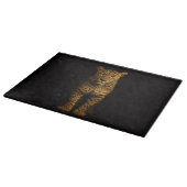 Black 4 Luxe Glass board Majestic Leopard Snijplank (Hoek)