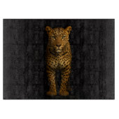 Black 4 Luxe Glass board Majestic Leopard Snijplank (Voorkant)