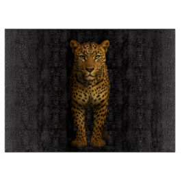 Black 4 Luxe Glass board Majestic Leopard Snijplank