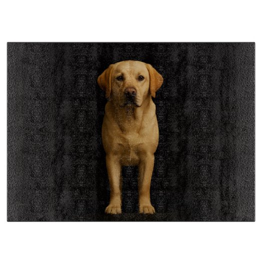 Black 4 Luxe Glass board Minimalist Labrador Snijplank (Voorkant)
