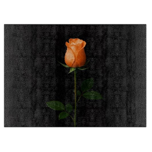 Black 4 Luxe Glass board Sunset Orange Rose Snijplank (Voorkant)