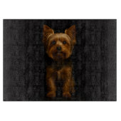 Black 4 Luxe Glass board Yorkshire Terrier Snijplank (Voorkant)