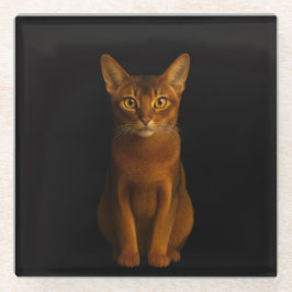 Black 4 Luxe Glass coaster, Abyssinian Beauty Glazen Onderzetter