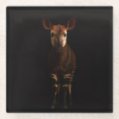 Black 4 Luxe Glass coaster, Forest Okapi Glazen Onderzetter (Voorkant)