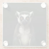 Black 4 Luxe Glass coaster, Gentle Lemur Glazen Onderzetter (Achterkant)