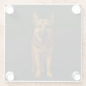 Black 4 Luxe Glass coaster, German Shepherd Dog Glazen Onderzetter (Achterkant)