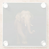 Black 4 Luxe Glass coaster, Indian Elephant Glazen Onderzetter (Achterkant)