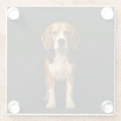 Black 4 Luxe Glass coaster, Kind Beagle Glazen Onderzetter (Achterkant)