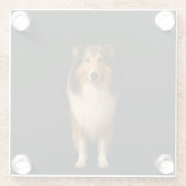 Black 4 Luxe Glass coaster, Loyal Collie Dog Glazen Onderzetter (Achterkant)
